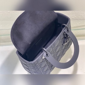 Подлинный Dior с пятью матовыми черными клетками Lady Dior сумка 