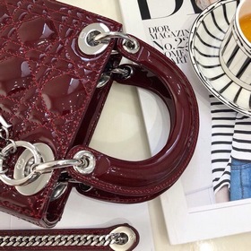 Подлинный  dior Dior лакированная сумка с тремя отделениями, с д