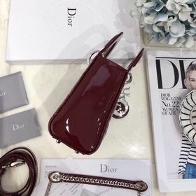 Подлинный  dior Dior лакированная сумка с тремя отделениями, с д
