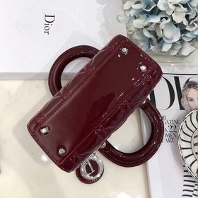 Подлинный  dior Dior лакированная сумка с тремя отделениями, с д