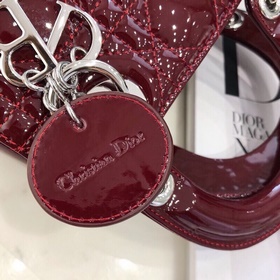 Подлинный  dior Dior лакированная сумка с тремя отделениями, с д