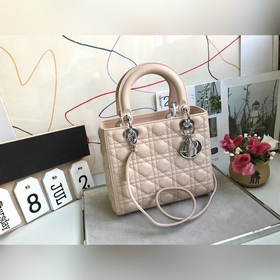 Подлинный продукт Dior Lady 5 44550 из кожи ягненка, классическая