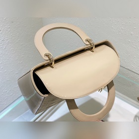 Подлинная сумка LADY DIOR с пятью отделениями Кожа цвета абрикоса