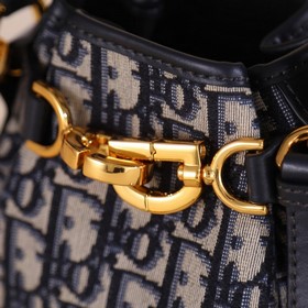 Маленькая сумка Cest Dior синего цвета с принтом Oblique, эксклюз