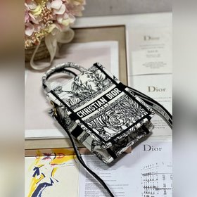 Подлинная мини-сумка для телефона Dior BOOK TOTE «Слоновая кость»