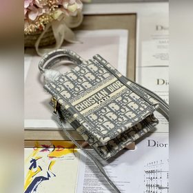 Подлинная мини-сумка для телефона Dior BOOK TOTE «Old Flower Grey