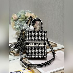 Подлинная мини-сумка для телефона Dior BOOK TOTE (в клетку) Эта с