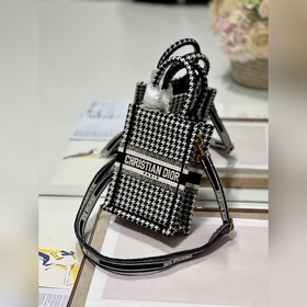 Подлинная мини-сумка для телефона Dior BOOK TOTE (в клетку) Эта с