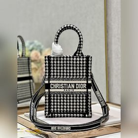 Подлинная мини-сумка для телефона Dior BOOK TOTE (в клетку) Эта с