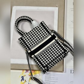 Подлинная мини-сумка для телефона Dior BOOK TOTE (в клетку) Эта с