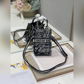 Подлинная мини-сумка для телефона Dior BOOK TOTE (новый синий тиг