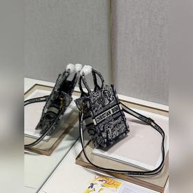 Подлинная мини-сумка для телефона Dior BOOK TOTE (новый синий тиг