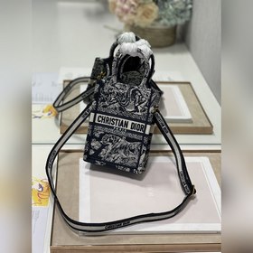 Подлинная мини-сумка для телефона Dior BOOK TOTE (новый синий тиг