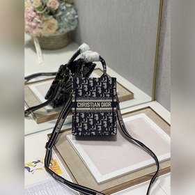 Подлинная мини-сумка для телефона Dior BOOK TOTE (старый синий цв