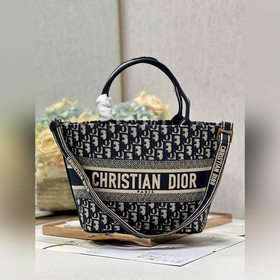 Подлинная сумка Dior с вышивкой «Синяя сумка с плечевым ремнем и 