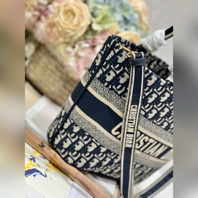Подлинная сумка Dior с вышивкой «Синяя сумка с плечевым ремнем и 