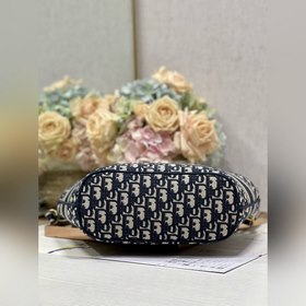 Подлинная сумка Dior с вышивкой «Синяя сумка с плечевым ремнем и 