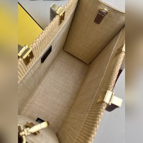 Коричневый Летняя сумка из соломы «Солнечный свет» Ручно плетеная