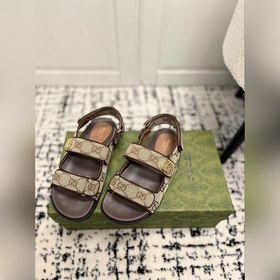 GUCCI · Гуччи Новые сандалии на плоской подошве с липучкой из кол