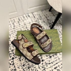 GUCCI · Гуччи Новые сандалии на плоской подошве с липучкой из кол