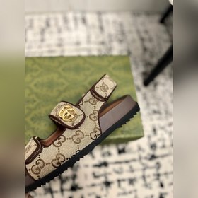 GUCCI · Гуччи Новые сандалии на плоской подошве с липучкой из кол