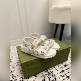 GUCCI · Гуччи Новые сандалии на плоской подошве с липучкой из кол