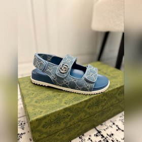 GUCCI · Гуччи Новые сандалии на плоской подошве с липучкой из кол