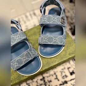 GUCCI · Гуччи Новые сандалии на плоской подошве с липучкой из кол