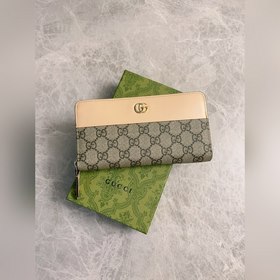 Новейший кошелек Gucci изготовлен из бежевой и черной ткани GG Su