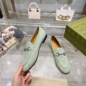 1819-11 Лимонный зеленый (35-41) Лоферы из коллекции Gucci Jordaa