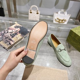 1819-11 Лимонный зеленый (35-41) Лоферы из коллекции Gucci Jordaa