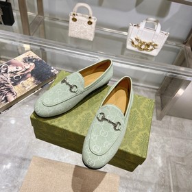 1819-11 Лимонный зеленый (35-41) Лоферы из коллекции Gucci Jordaa
