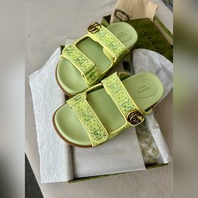 GUCCi2025 ранневесенняя коллекция GG классические сандалииз ткани
