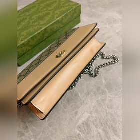 Новейшая сумка Gucci с цепочкой изготовлена из бежевой и черного 