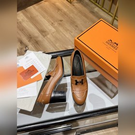 HERMES Hermes H-образные туфли на высоком каблуке с бахромой, 21