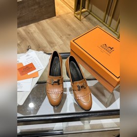HERMES Hermes H-образные туфли на высоком каблуке с бахромой, 21 