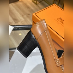 HERMES Hermes H-образные туфли на высоком каблуке с бахромой, 21 