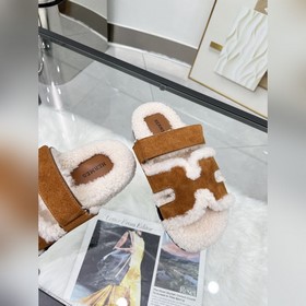 【HERMES】 Классическая популярная модель шерстяных тапочек от Herm