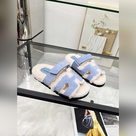 【HERMES】 Классическая популярная модель шерстяных тапочек от Herm