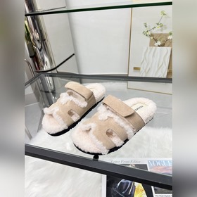 【HERMES】 Классическая популярная модель шерстяных тапочек от Herm