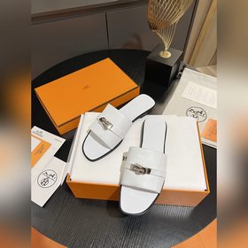 Hermes 2025 новая модель, классические тапочки с застежкой Kelly,