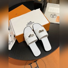 Hermes 2025 новая модель, классические тапочки с застежкой Kelly,