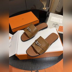 Hermes 2025 новая модель, классические тапочки с застежкой Kelly,