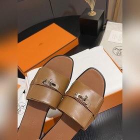 Hermes 2025 новая модель, классические тапочки с застежкой Kelly,