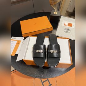 Hermes 2025 новая модель, классические тапочки с застежкой Kelly,