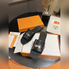 Hermes 2025 новая модель, классические тапочки с застежкой Kelly,