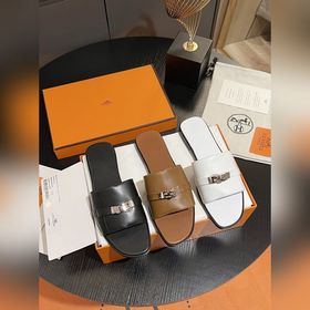 Hermes 2025 новая модель, классические тапочки с застежкой Kelly,