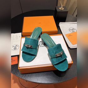 Hermes 2025 новая модель, классические тапочки с застежкой Kelly,