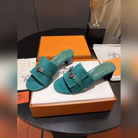 Hermes 2025 новая модель, классические тапочки с застежкой Kelly,