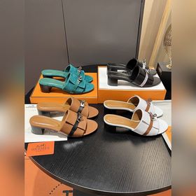Hermes 2025 новая модель, классические тапочки с застежкой Kelly,